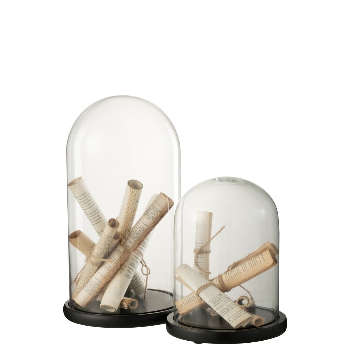 Cloche décorative J-Line en verre beige, vue de face