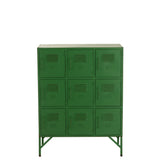 J-Line Armoire 9 Portes Métal Vert