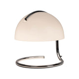 Lampe de table "Burano" blanc, env. 25 cm de haut, Ø 23,5 cm, en métal et en verre noir color en chrome, E27.