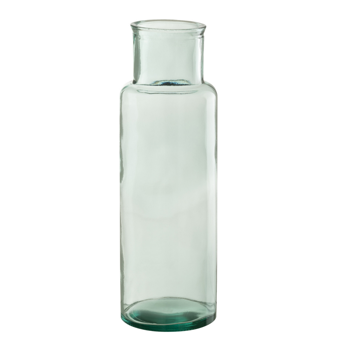 Vase J-Cylindre en verre transparent, design moderne et élégant