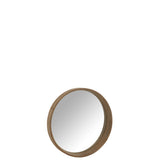 Miroir J-Line sur un mur décoré, ajoutant de la lumière