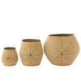 Lot de 3 paniers J-Line en jonc de mer naturel et noir, vue d'ensemble