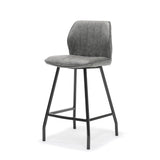 Tabouret de bar gino-tissu noir en acier doux