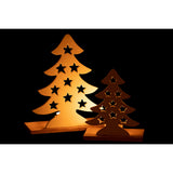 Photophore Sapin de Noël J-Line, gros plan sur la texture en bois