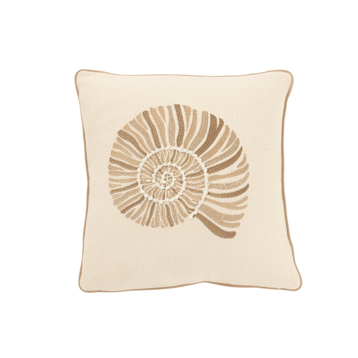 Coussin J-Line coquillages - coton - crème/beige