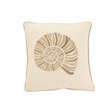 Coussin J-Line coquillages - coton - crème/beige