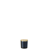 Bougeoir J-Line Edge en verre or et bleu, petit modèle