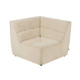 Chaise d'angle Grid J-Line en bois et mousse beige, vue de face