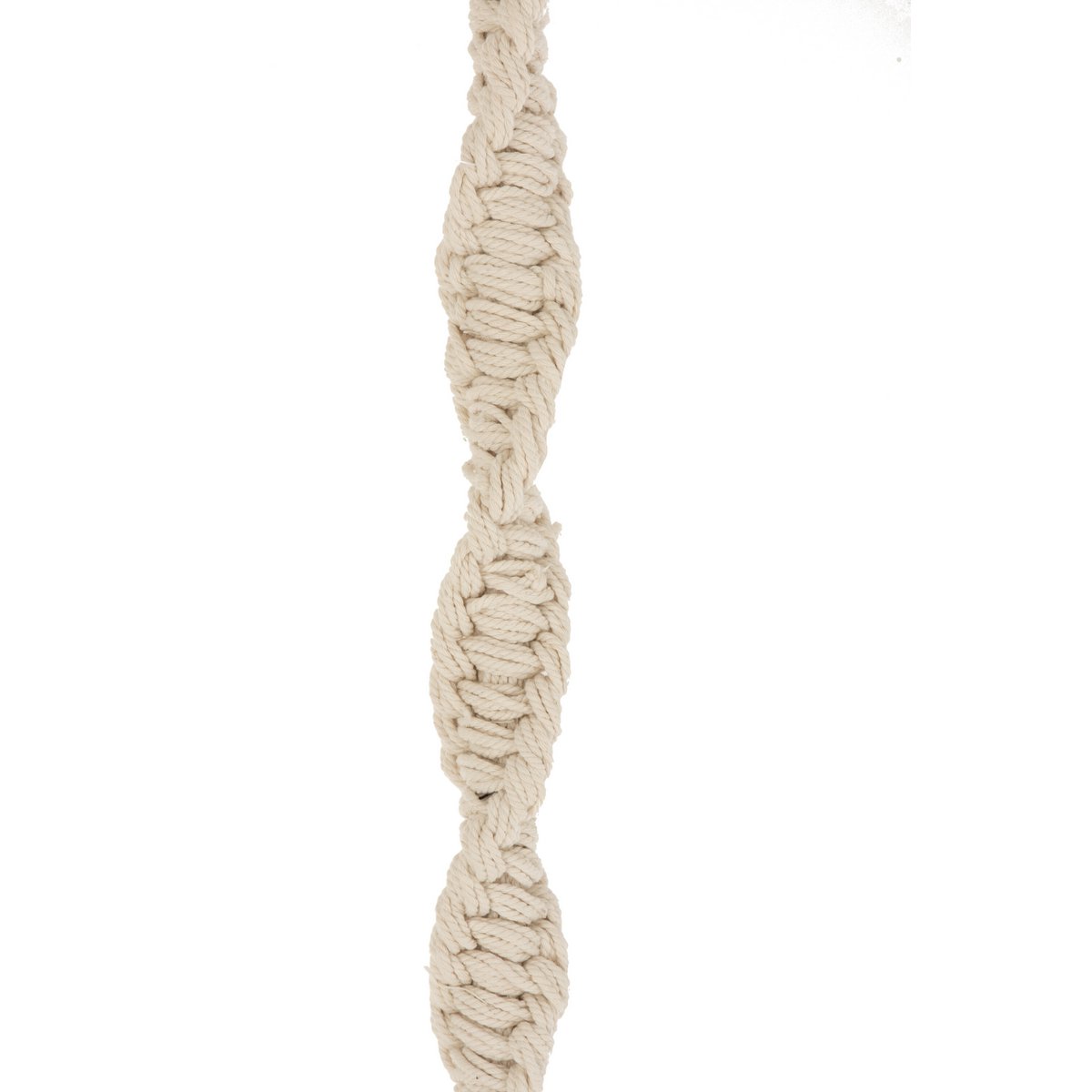 Détail du tissu en coton beige de la balançoire Boho
