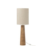 Lampe Fille J-Line en bois naturel avec abat-jour gris