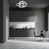LED DE PLAGE LED HOME SMART "Diva" Ø 70 cm, plafonnier en métal, en aluminium brossé et en plastique blanc, avec de nombreuses fonctions, des LED fermement construites, l'éclairage pour le salon, le bureau de la salle à manger ou le couloir