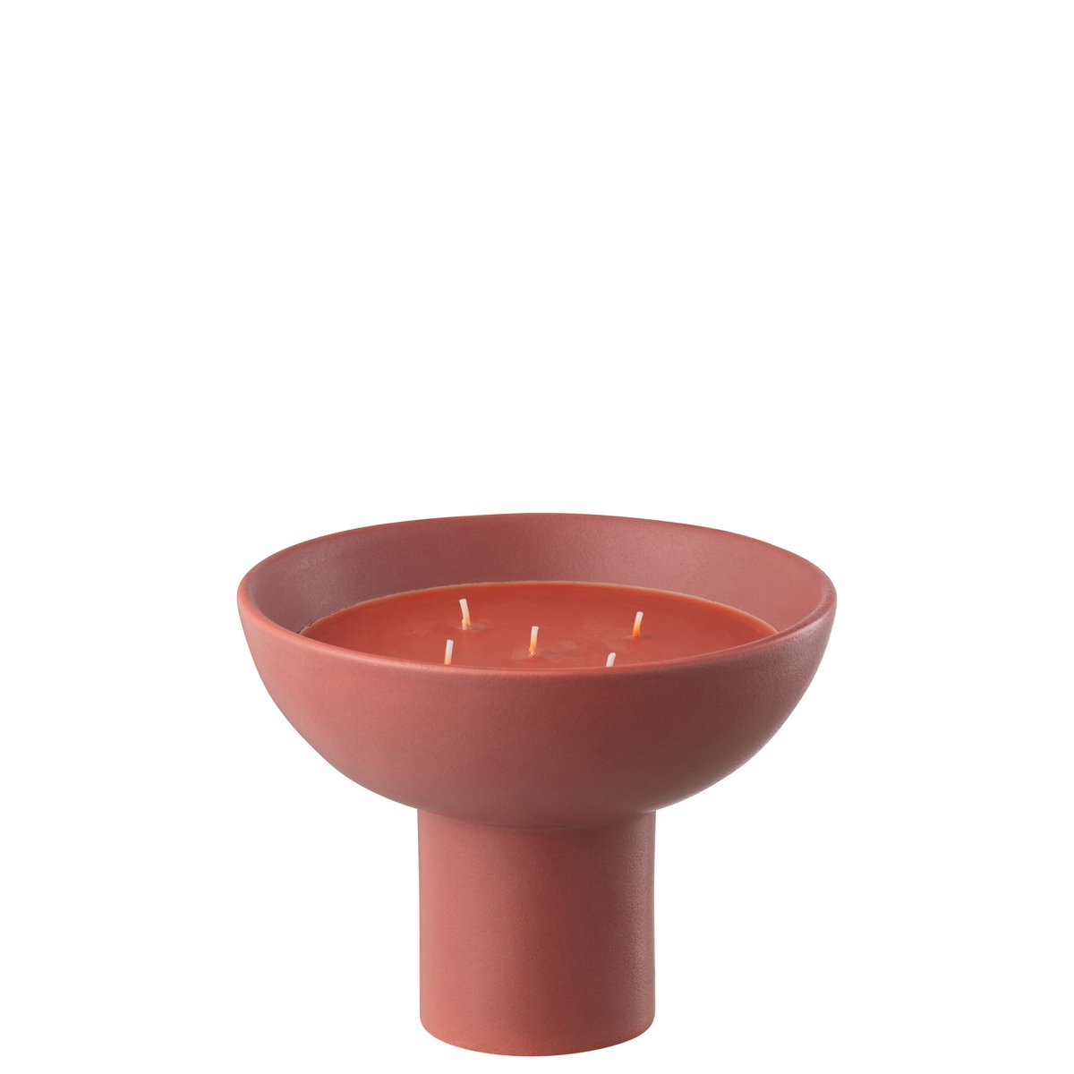Coupe à bougie parfumée J-Line en céramique rouge, design contemporain