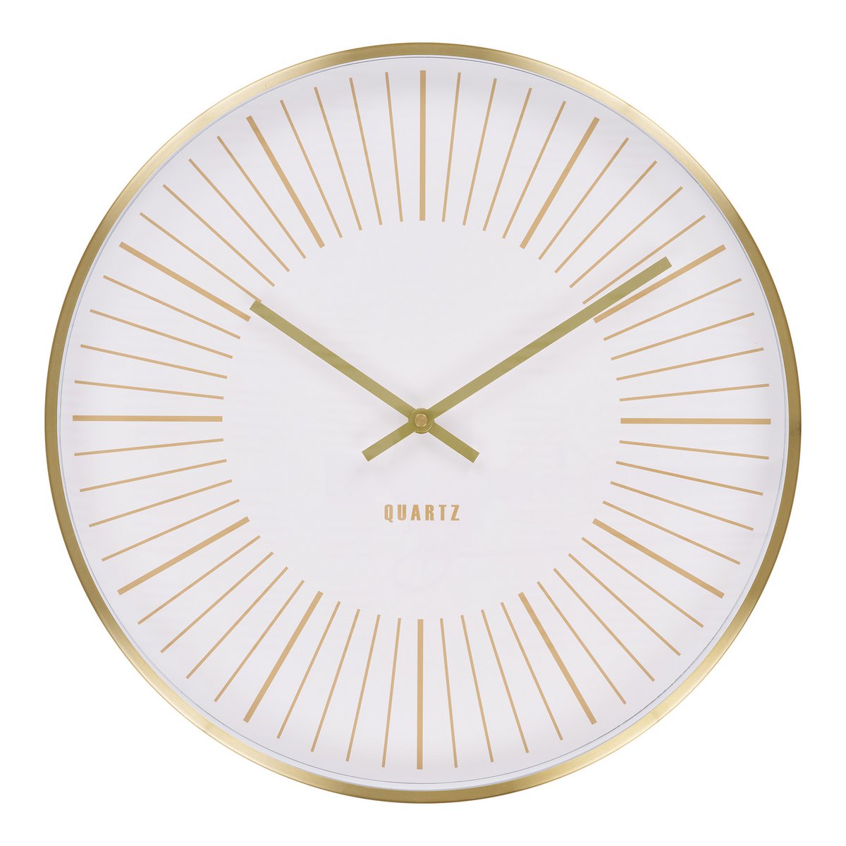 Horloge murale Takamaka en aluminium doré avec cadran épuré