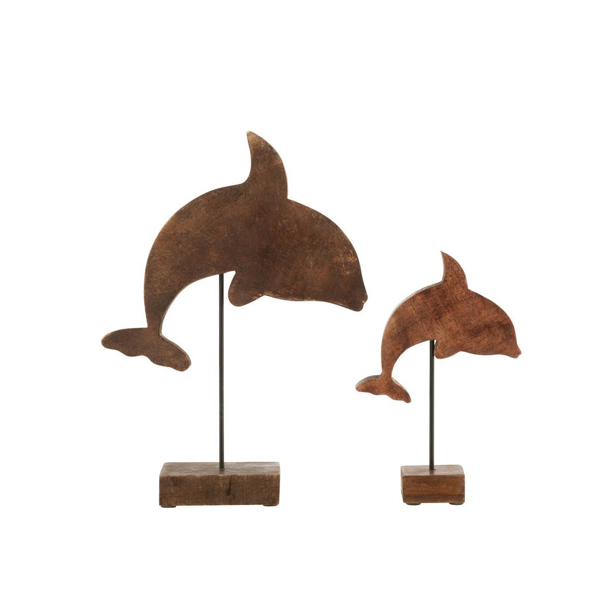 Détail de la figurine Dolphin J-Line en bois, couleur azur