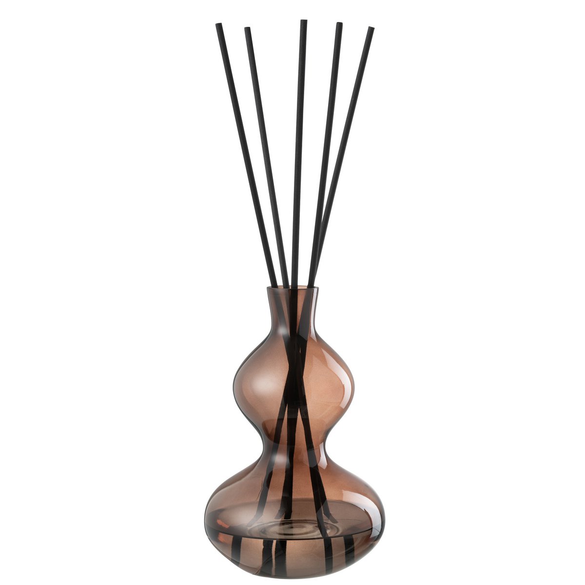 Bougie J-Line Geurolie Li-Ly Land en verre brun, vue de face