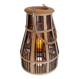 Décol Light "Korbinien", y compris une bougie solaire pour le jardin et le balcon, de Rattan dans la nature, hauteur de lampe solaire 35 cm