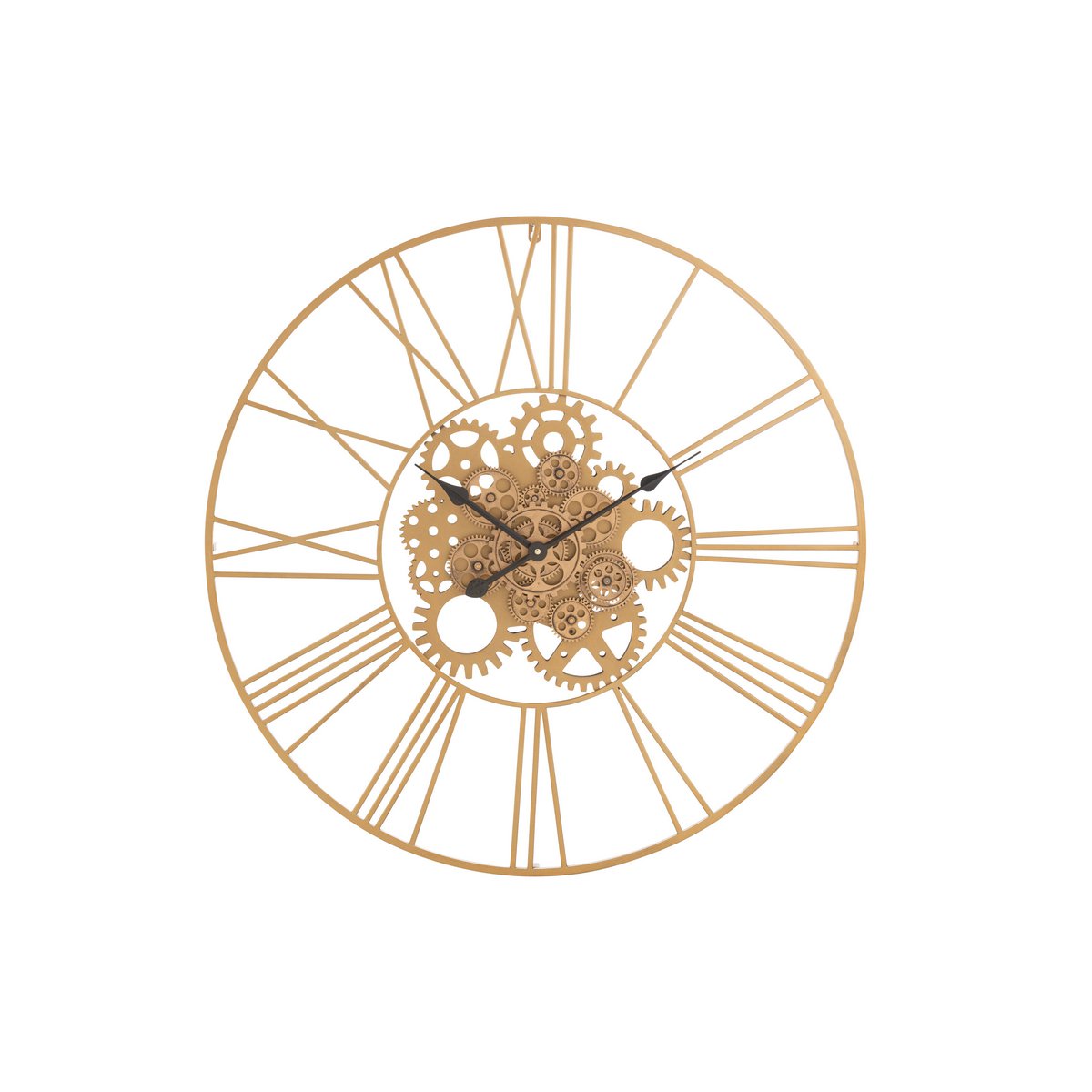 Détail de l'horloge J-Line montrant la finition en or et les chiffres romains