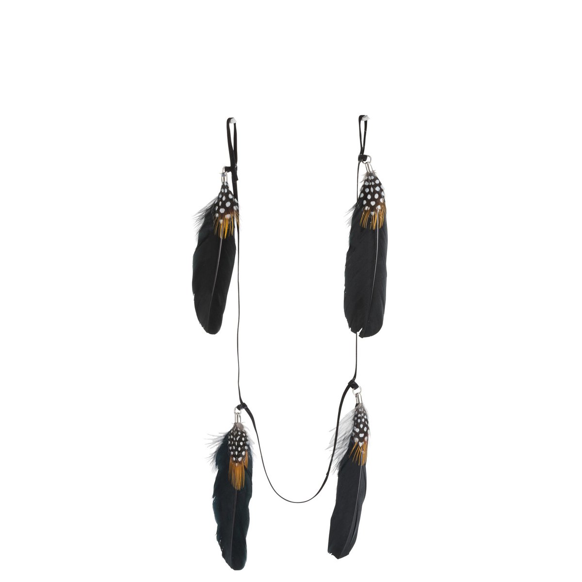 Guirlande J-Line Slinger en plumes marron et noir, décoration murale élégante