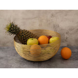 Panier de fruits 4 parties Ø 30 cm h 13 cm Bol de panier à pain métal autour de la structure de fil en argent ou en orce en or