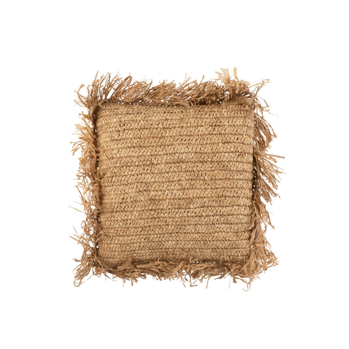 Coussin J-Line en raphia naturel, style bohème chic