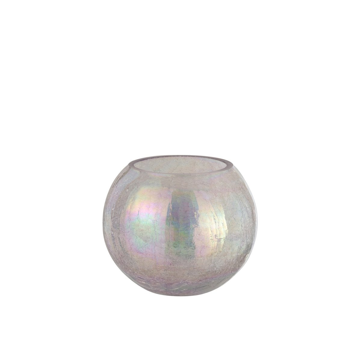 Lanterne J-Line Ball Pearl Effect en verre violet, vue de face