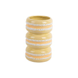 Vase Macaron en céramique jaune, vue de face