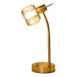 Lampe à table à LED "Josefa", lampe de table en or et verre en or, avec douille E14, pour salle à manger, salon, couloir ou bureau, pour le salon, la salle à manger ou comme lampe de chevet, 34,5 x 17,5 cm