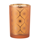 Lanterne J-Line Window Flowers en verre orange, vue de face