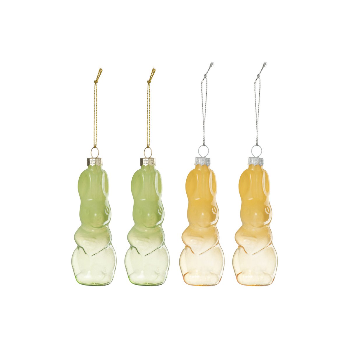 Suspension J-Line Lapins en verre multicolore, élégante et raffinée