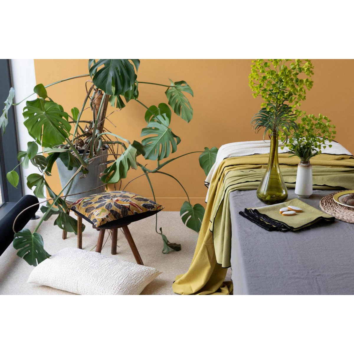 Nappe recyclée Grace Ficelle 170 x 300