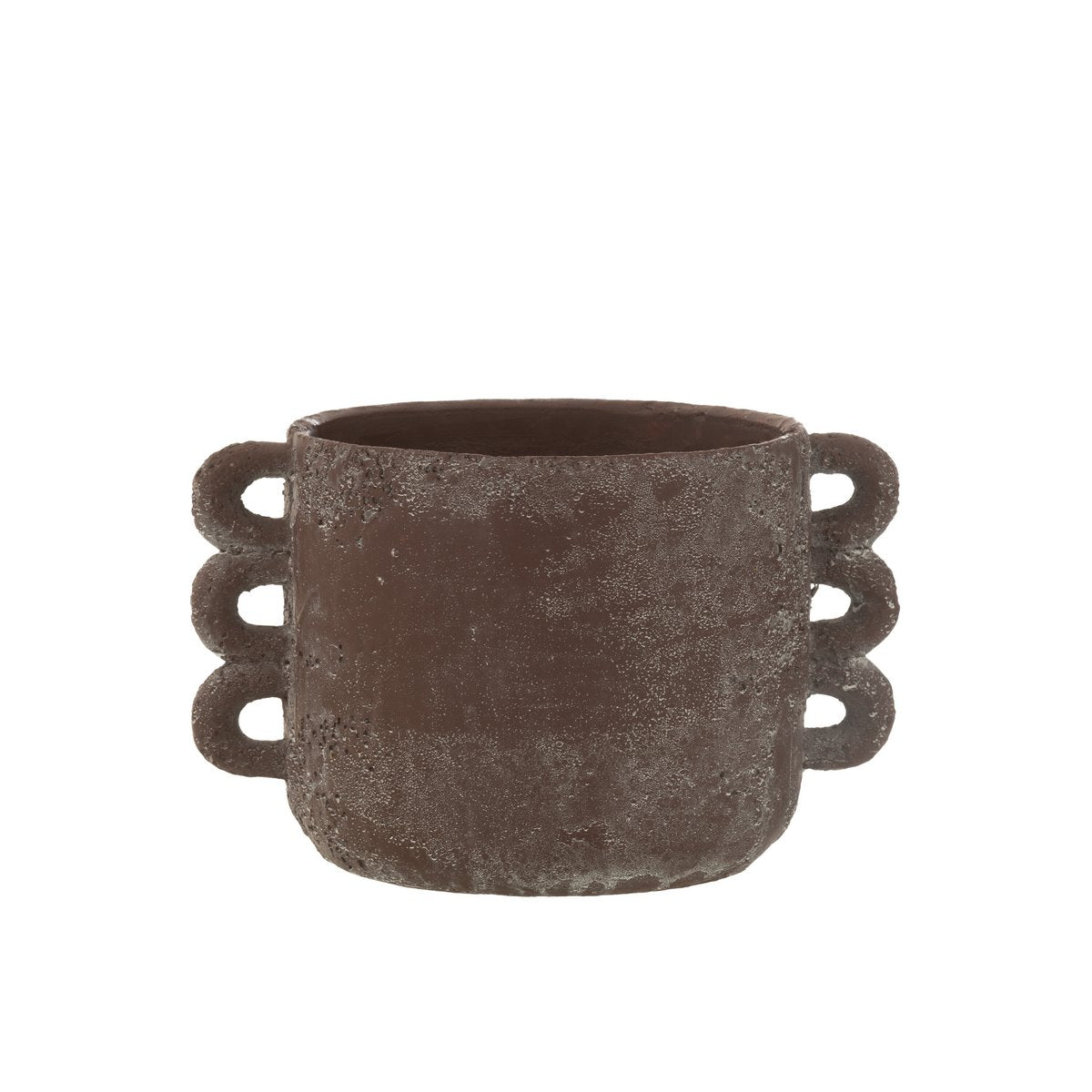 Pot de fleurs Celia en céramique marron, élégant et moderne