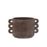 Pot de fleurs Celia en céramique marron, élégant et moderne