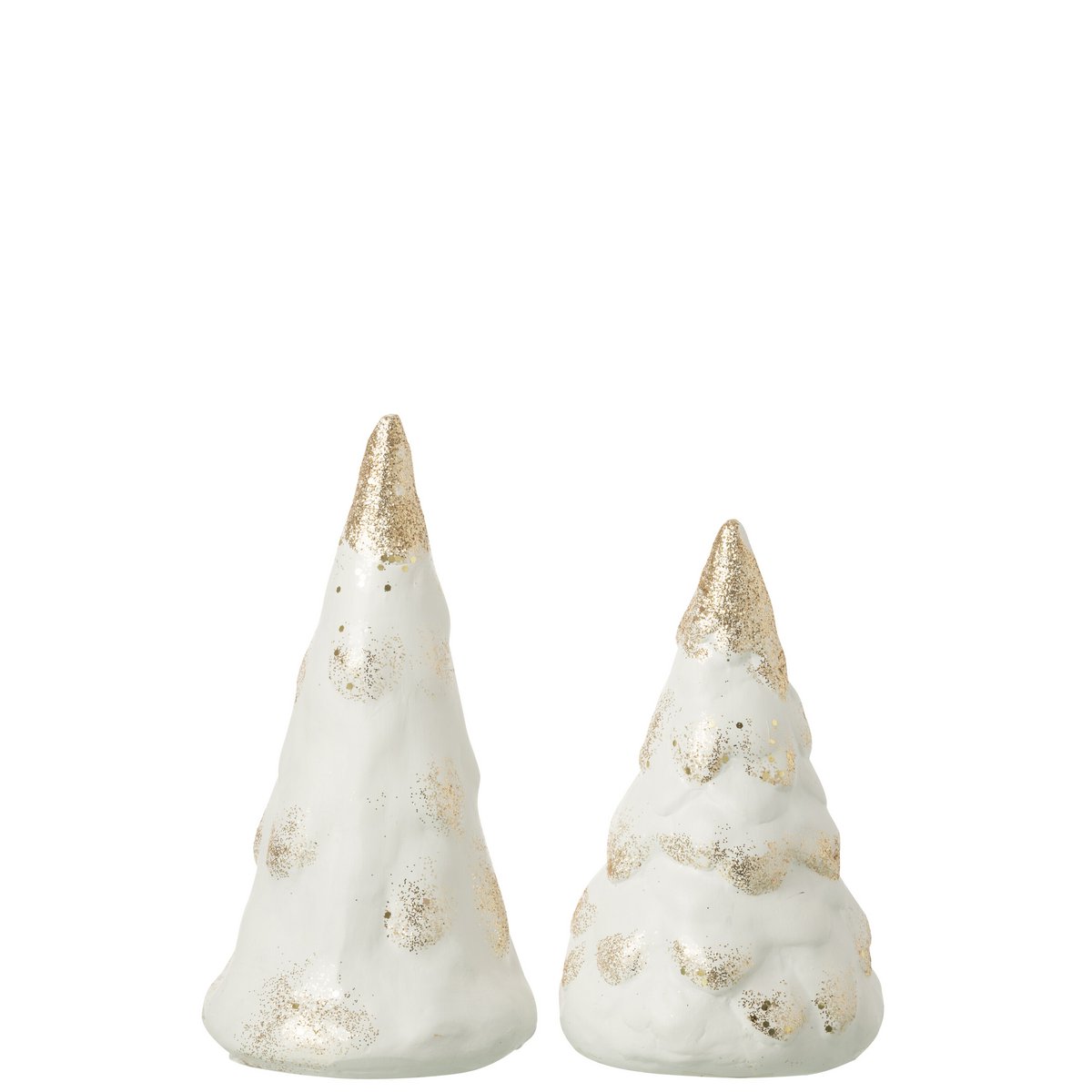Décoration J-Line en céramique beige, ensemble de 2 pièces
