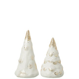 Décoration J-Line en céramique beige, ensemble de 2 pièces