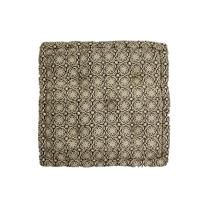 Coussin boîte Evissa noir 45x45x10