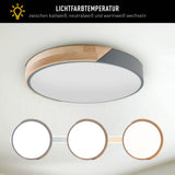 Plafond LED "Bornéo", Ø 31 cm en métal et en plastique en gris, LED intégrés, éclairage pour le salon, couloir et bureau