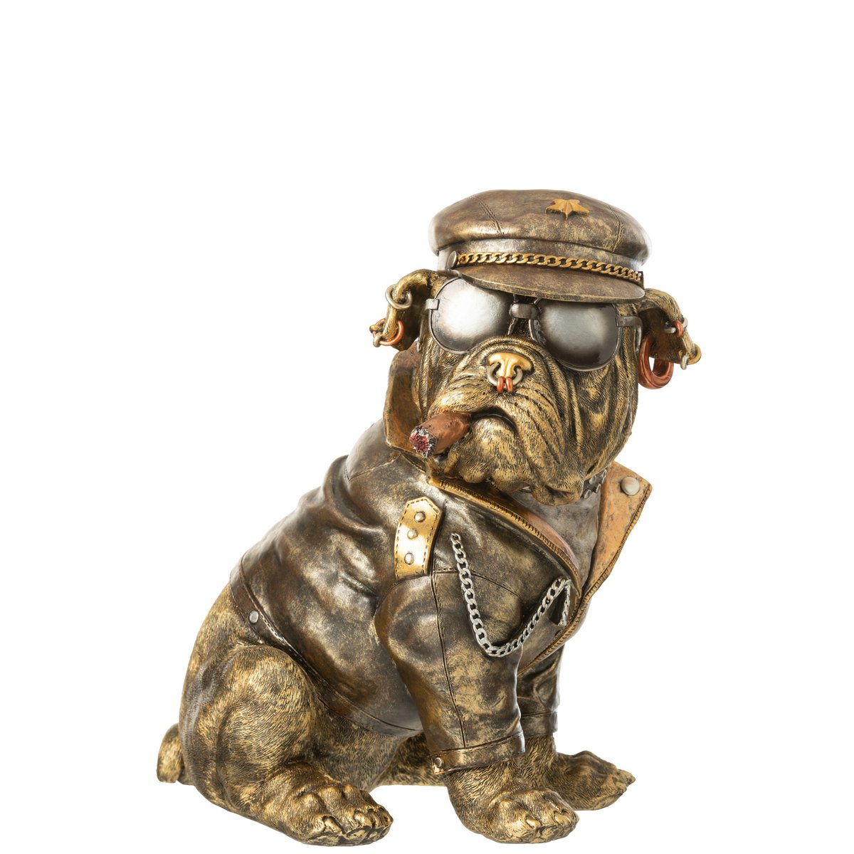 Détail de la figurine Bulldog J-Line, mettant en valeur la texture et la finition.