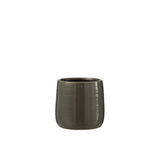 Pot de fleur J-Line Plain en céramique gris - vue latérale
