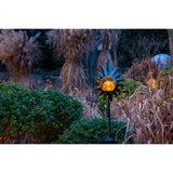 Brochette solaire LED "Sun" 93,5 cm, pour l'extérieur, la brochette de terre en métal et en verre en noir, avec LED intégrée