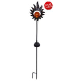 Brochette solaire LED "Sun" 93,5 cm, pour l'extérieur, la brochette de terre en métal et en verre en noir, avec LED intégrée