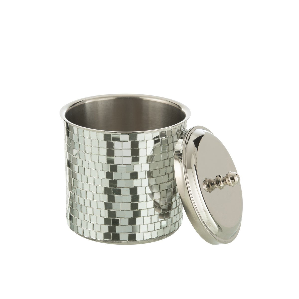 Seau à glace J-Line en inox argenté, élégant et fonctionnel.