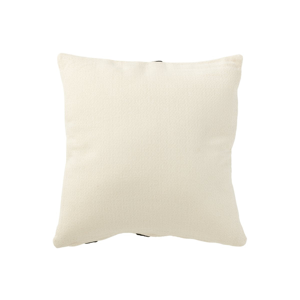 Coussin Stripe J-Line en textile blanc et noir, vue de face