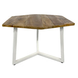 Table d'appoint 56 x 47 cm table basse de table de salon bon cadre en métal noir - blanc blanc