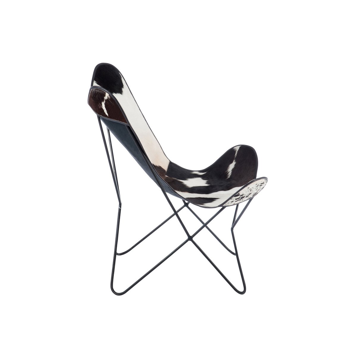Détail du revêtement en peau de vache de la chaise longue J-Line