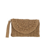 Pochette Bandoulière J-Line en Papier Marron Clair, vue avant avec détails visibles