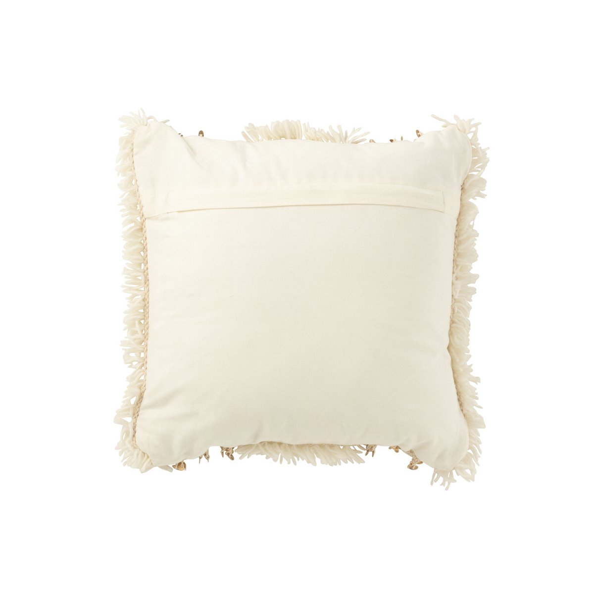 Coussin J-Ligne Lignes Pailettes en laine et coton crème avec paillettes dorées