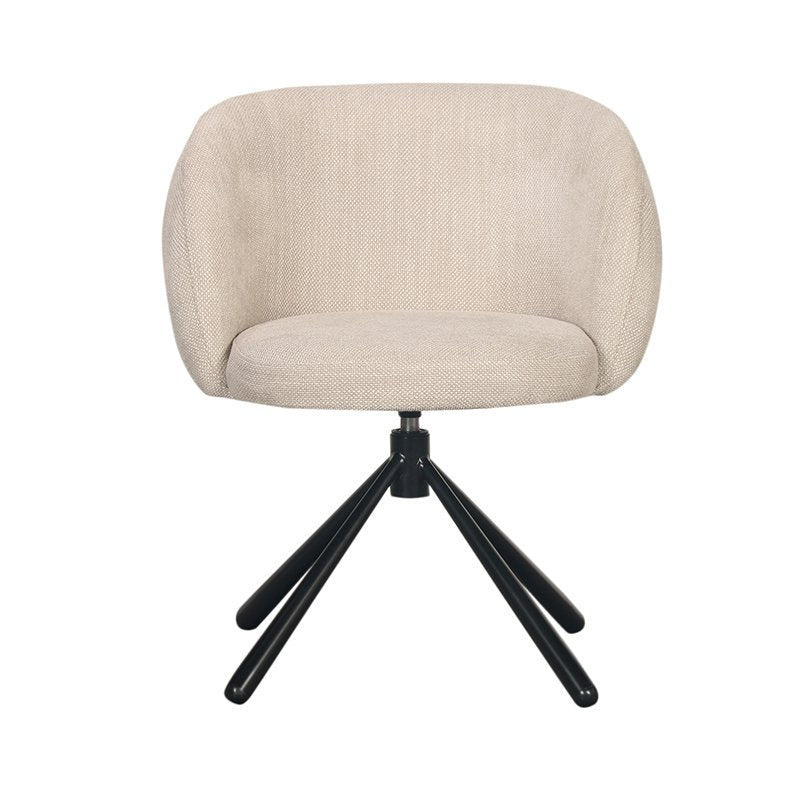 Détail du revêtement en tissu de la chaise rotative Pebble