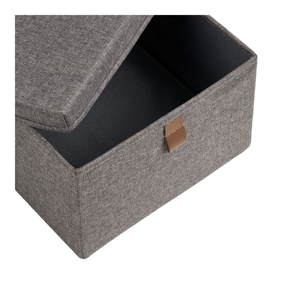 Intérieur d'une boîte de rangement Noto, détails du textile