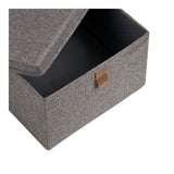 Intérieur d'une boîte de rangement Noto, détails du textile