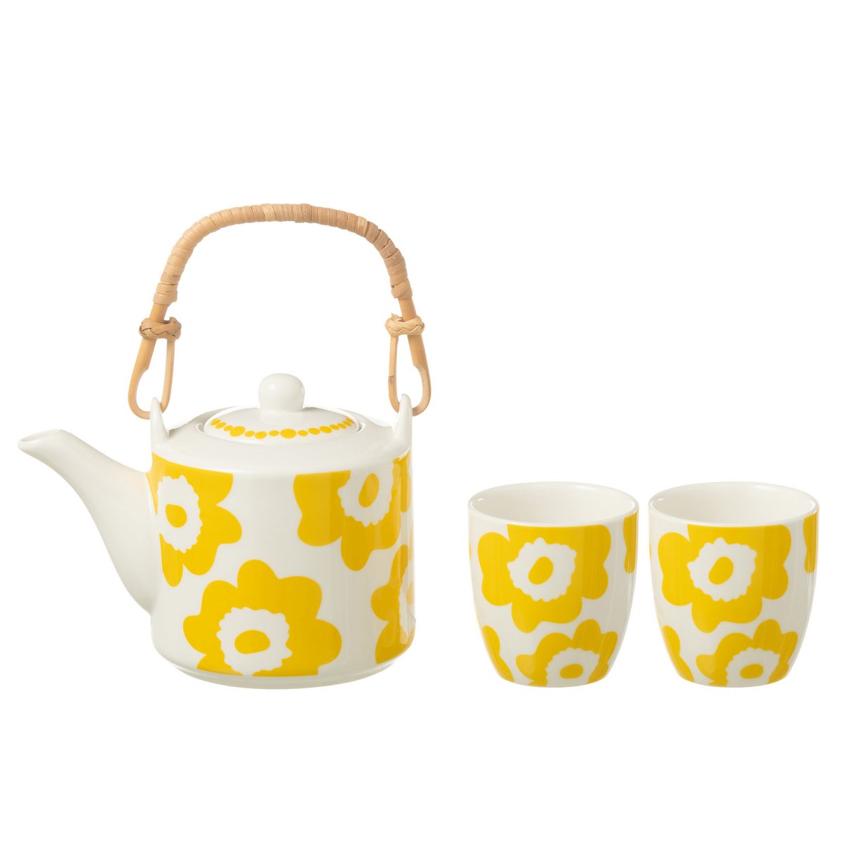 Théières J-Line en céramique jaune, parfaites pour la décoration